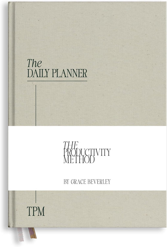Hardback Productivity Planner - Daily planner for organisation, time management and productivity | Undated A5 planner using the viral Method by Grace Beverley | Linen Dreams